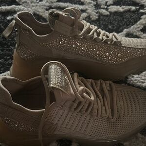 Steve Madden Beige Embellished Sneakers